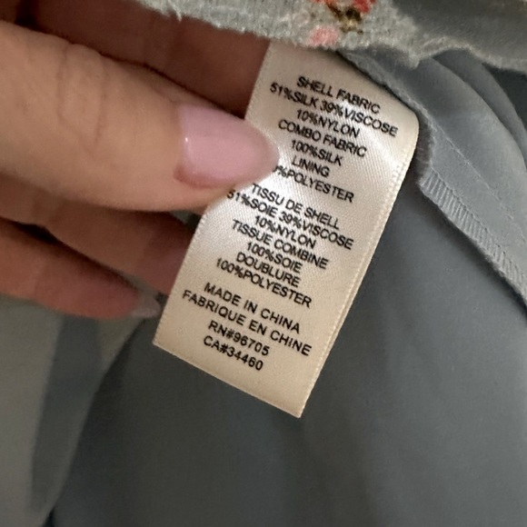 Rebecca Tayler Serra Floral Organza Ruffle Top Light Blue Silk Pattern - Picture 14 of 14